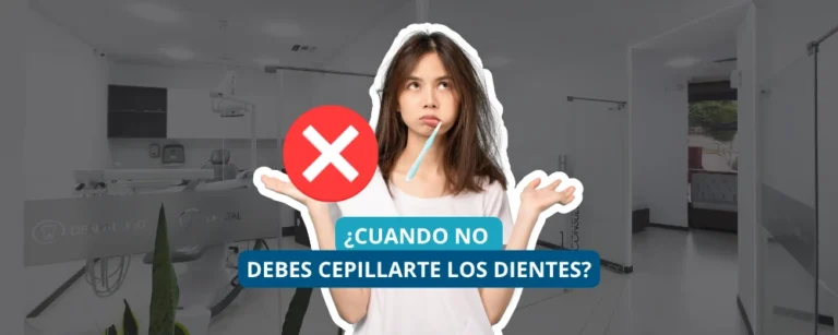 Mujer con cepillo dental preguntándose cuándo no debe cepillarse los dientes para proteger el esmalte