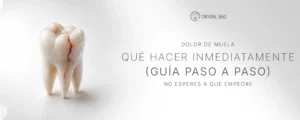 Muela fracturada junto al texto dolor de muela y qué hacer inmediatamente paso a paso