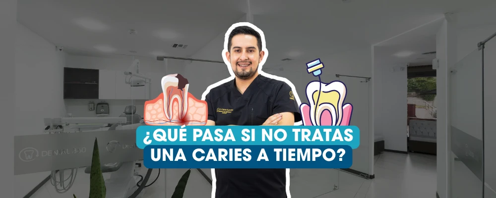 Odontólogo explicando qué pasa si no se trata una caries a tiempo y cómo prevenir complicaciones dentales