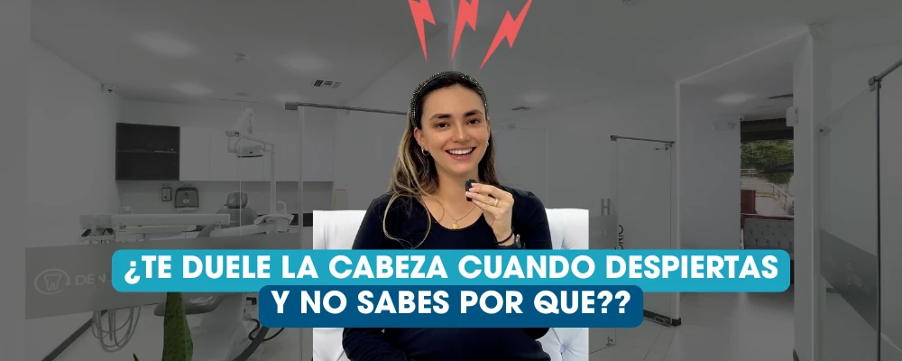 Paciente despertando con dolor de cabeza relacionado con posible bruxismo y tensión mandibular