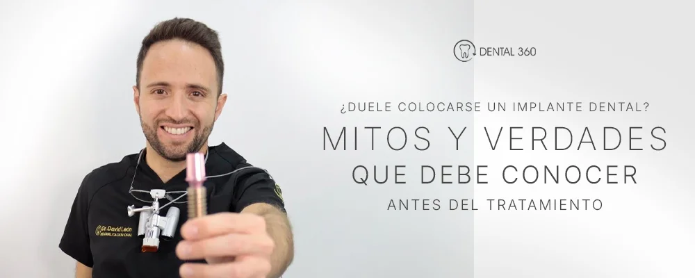 Especialista colocando un implante dental a un paciente bajo anestesia local